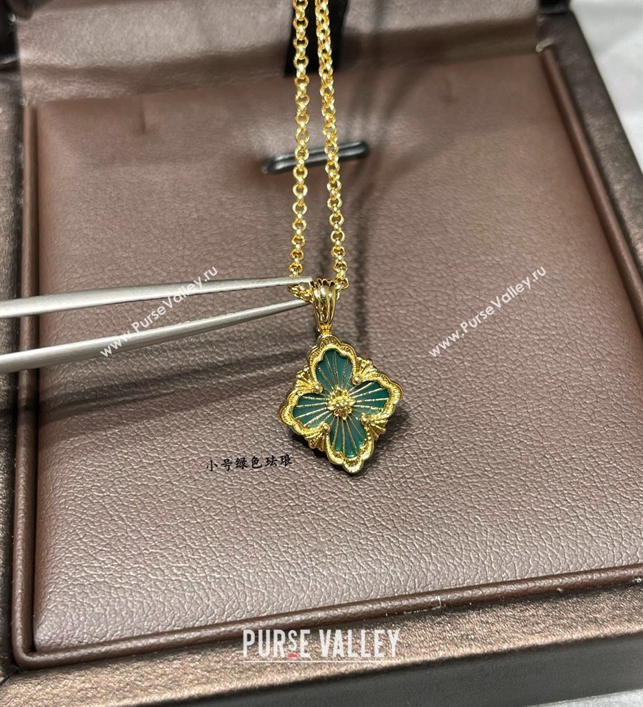 Buccellati Opera Tulle Small Pendant Necklace Green2 2025 B091705 (YF-250917076)