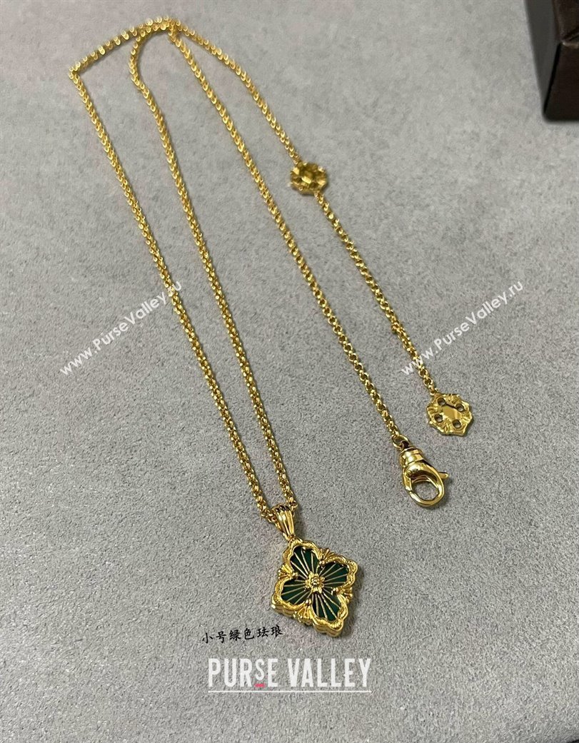 Buccellati Opera Tulle Small Pendant Necklace Green2 2025 B091705 (YF-250917076)