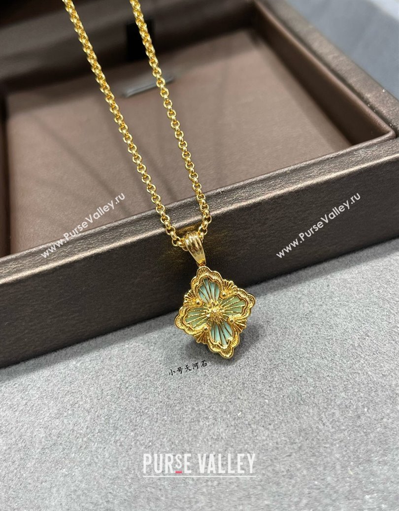 Buccellati Opera Tulle Small Pendant Necklace Light Green 2025 B091705 (YF-250917078)