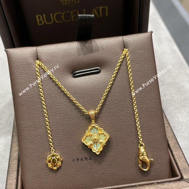 Buccellati Opera Tulle Small Pendant Necklace Light Green 2025 B091705 (YF-250917078)