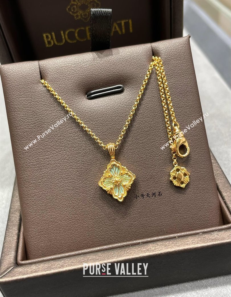 Buccellati Opera Tulle Small Pendant Necklace Light Green 2025 B091705 (YF-250917078)