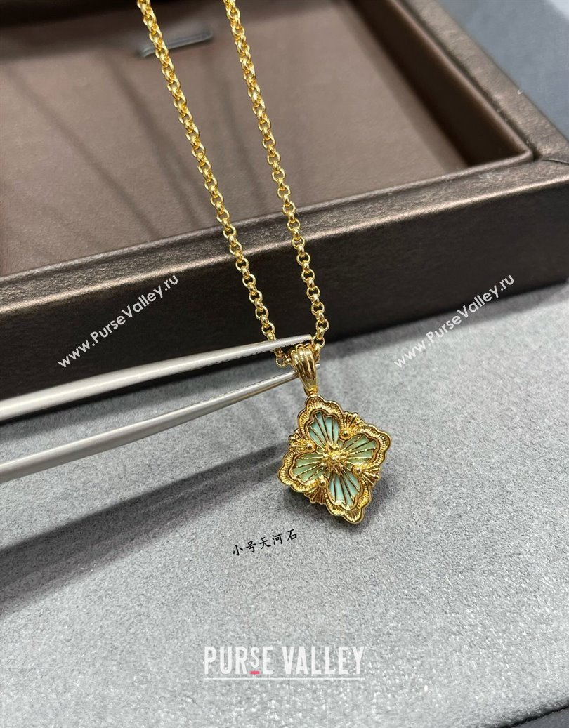 Buccellati Opera Tulle Small Pendant Necklace Light Green 2025 B091705 (YF-250917078)