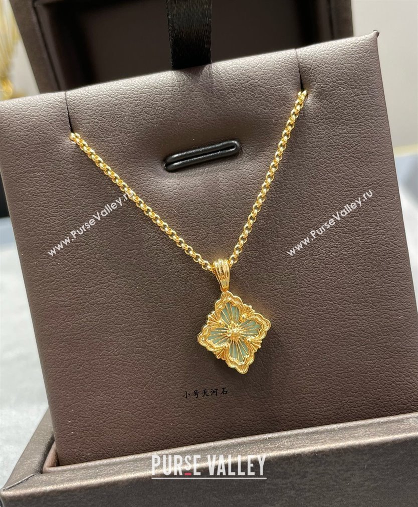 Buccellati Opera Tulle Small Pendant Necklace Light Green 2025 B091705 (YF-250917078)