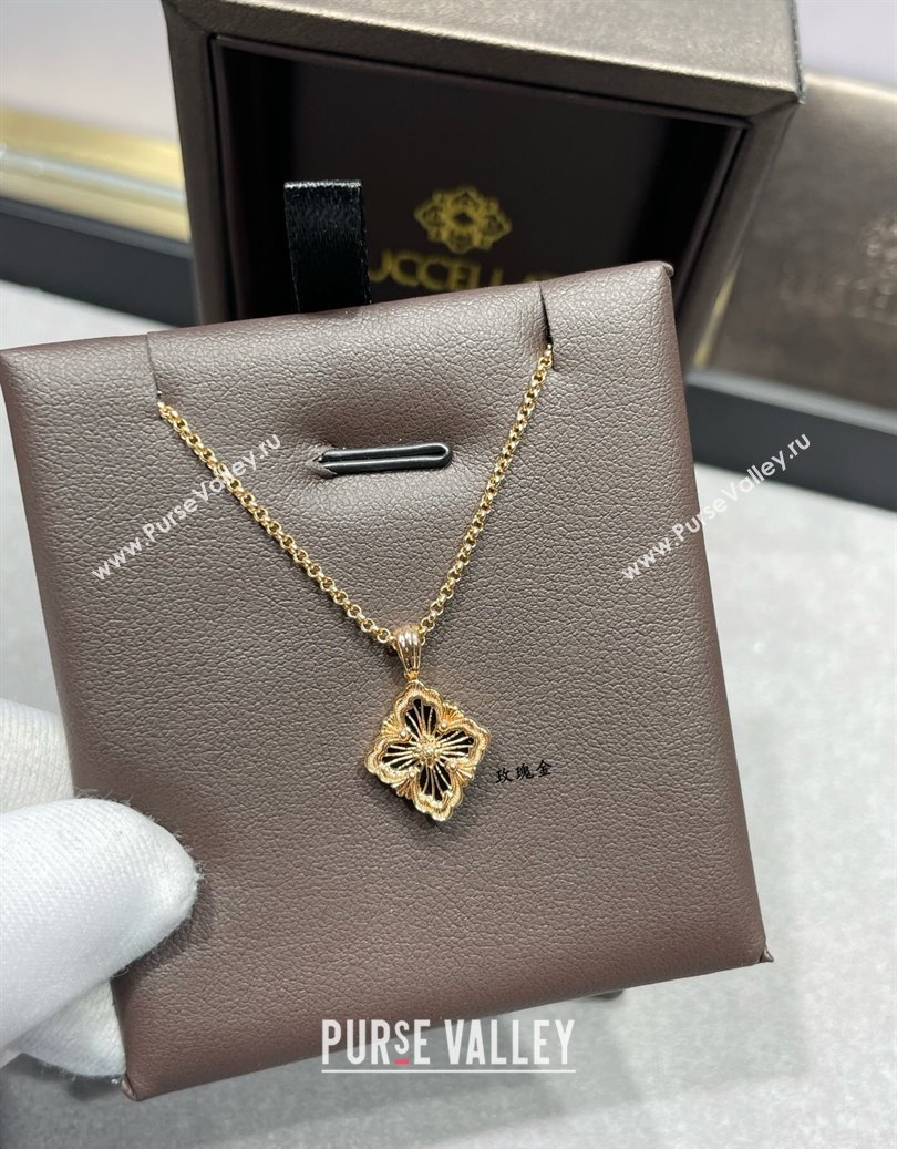 Buccellati Opera Tulle Small Pendant Necklace Black 2025 B091705 (YF-250917079)