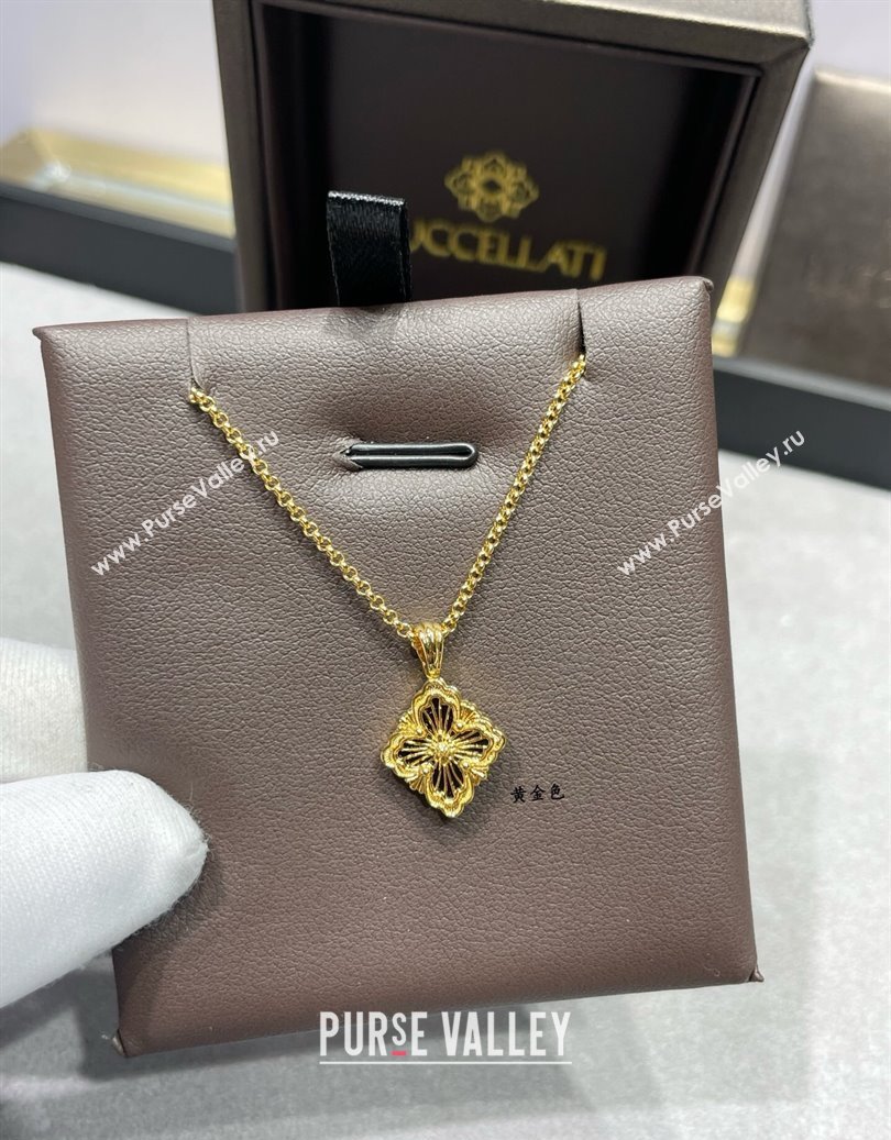 Buccellati Opera Tulle Small Pendant Necklace Black 2025 B091705 (YF-250917079)