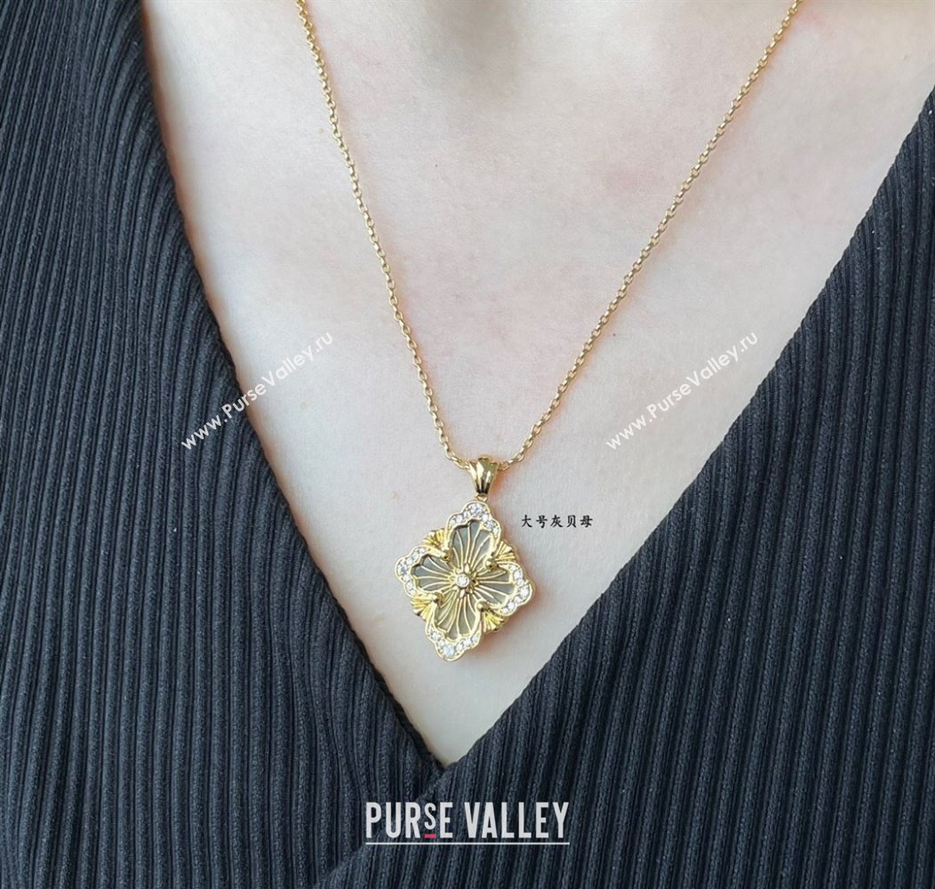 Buccellati Opera Tulle Large Pendant Necklace Grey 2025 B091706 (YF-250917085)