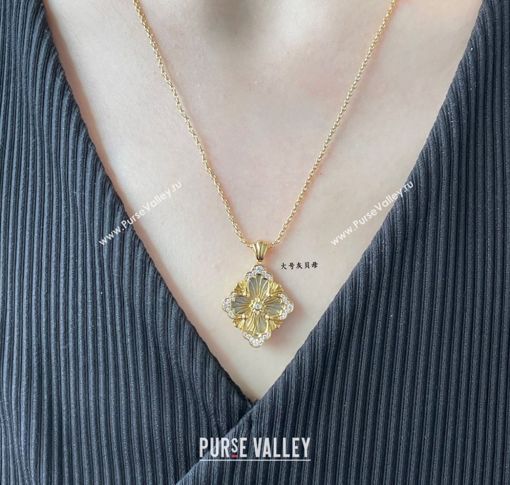 Buccellati Opera Tulle Large Pendant Necklace Grey 2025 B091706 (YF-250917085)