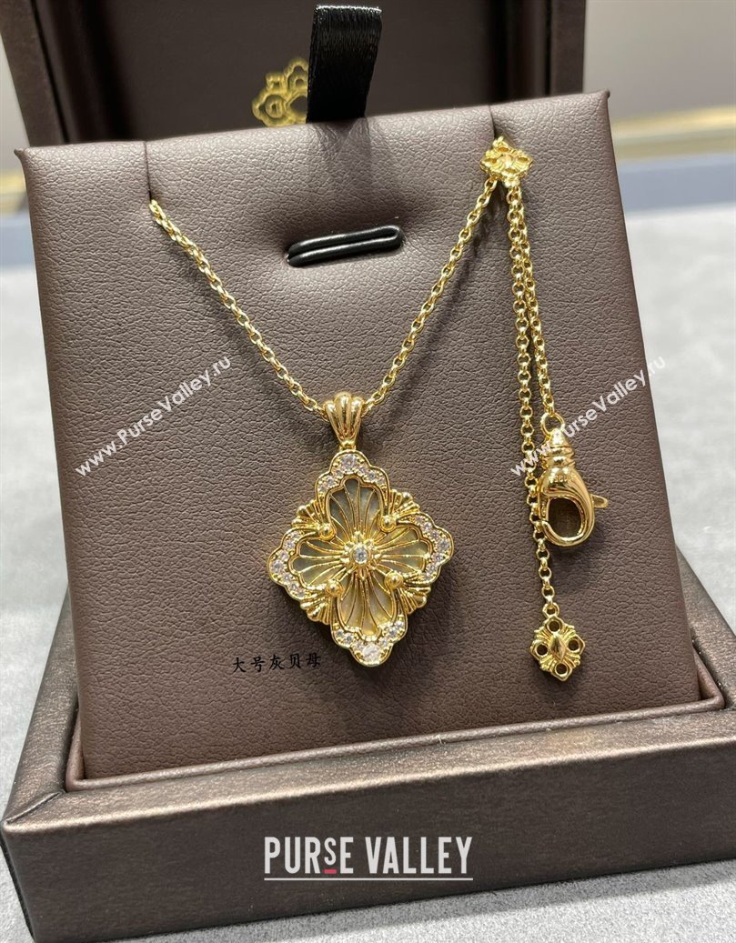 Buccellati Opera Tulle Large Pendant Necklace Grey 2025 B091706 (YF-250917085)