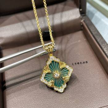Buccellati Opera Tulle Large Pendant Necklace Green2 2025 B091706 (YF-250917086)