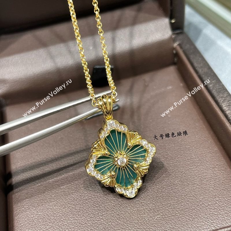 Buccellati Opera Tulle Large Pendant Necklace Green2 2025 B091706 (YF-250917086)