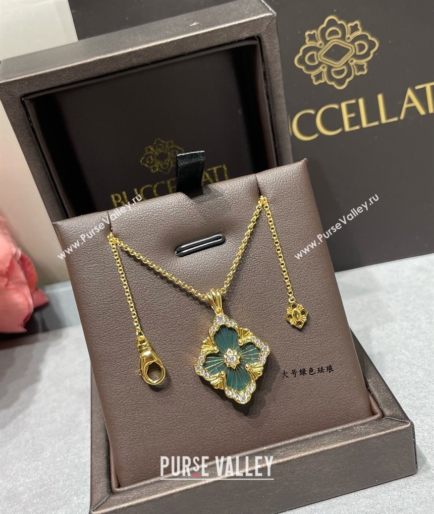 Buccellati Opera Tulle Large Pendant Necklace Green2 2025 B091706 (YF-250917086)