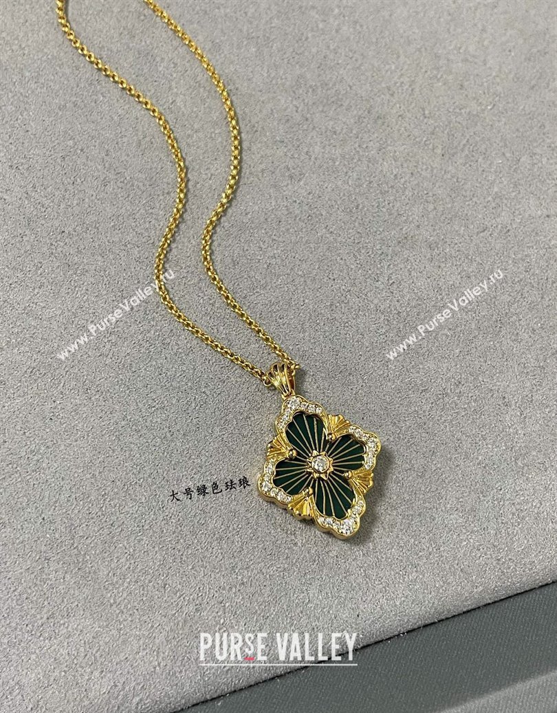 Buccellati Opera Tulle Large Pendant Necklace Green2 2025 B091706 (YF-250917086)