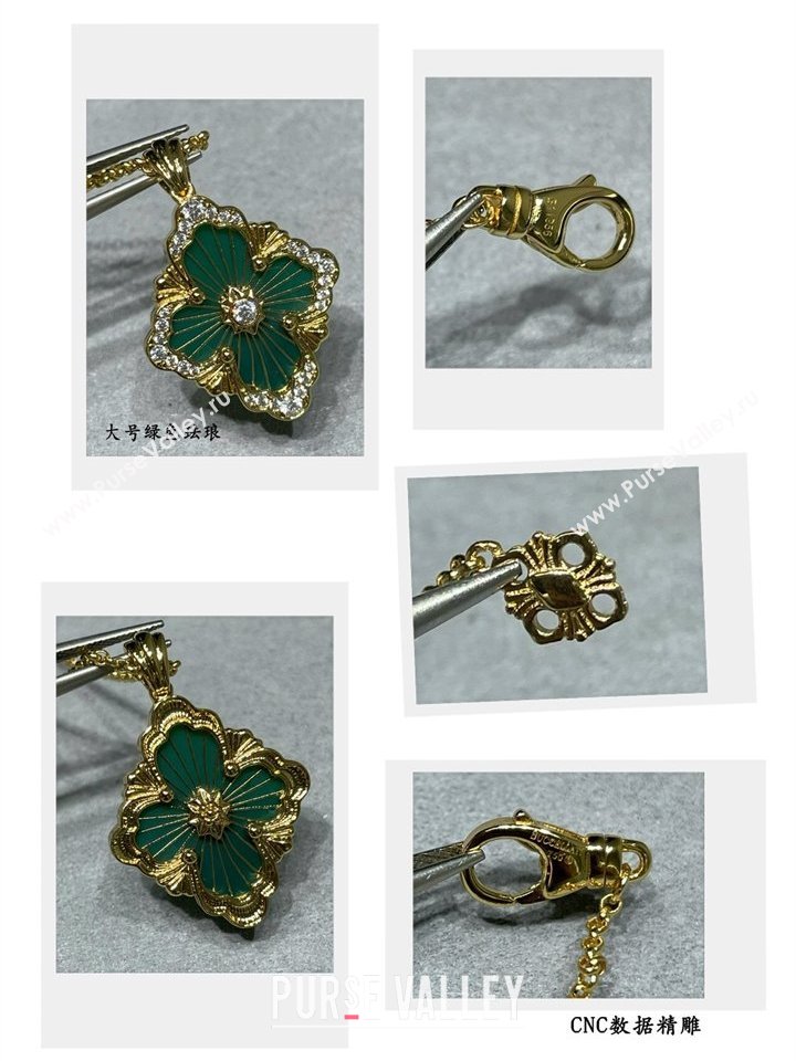 Buccellati Opera Tulle Large Pendant Necklace Green2 2025 B091706 (YF-250917086)