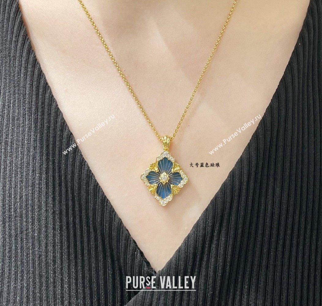 Buccellati Opera Tulle Large Pendant Necklace Blue 2025 B091706 (YF-250917087)