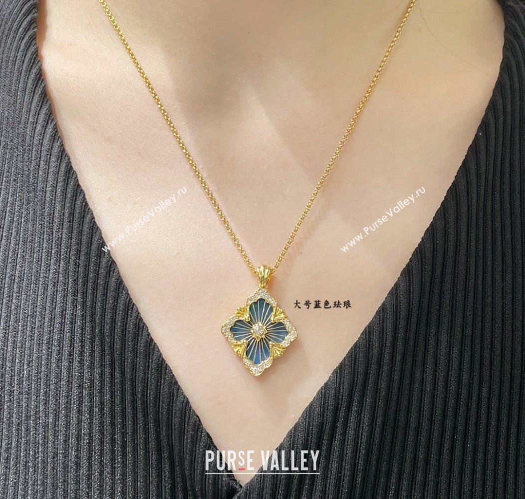 Buccellati Opera Tulle Large Pendant Necklace Blue 2025 B091706 (YF-250917087)