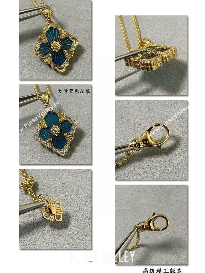 Buccellati Opera Tulle Large Pendant Necklace Blue 2025 B091706 (YF-250917087)