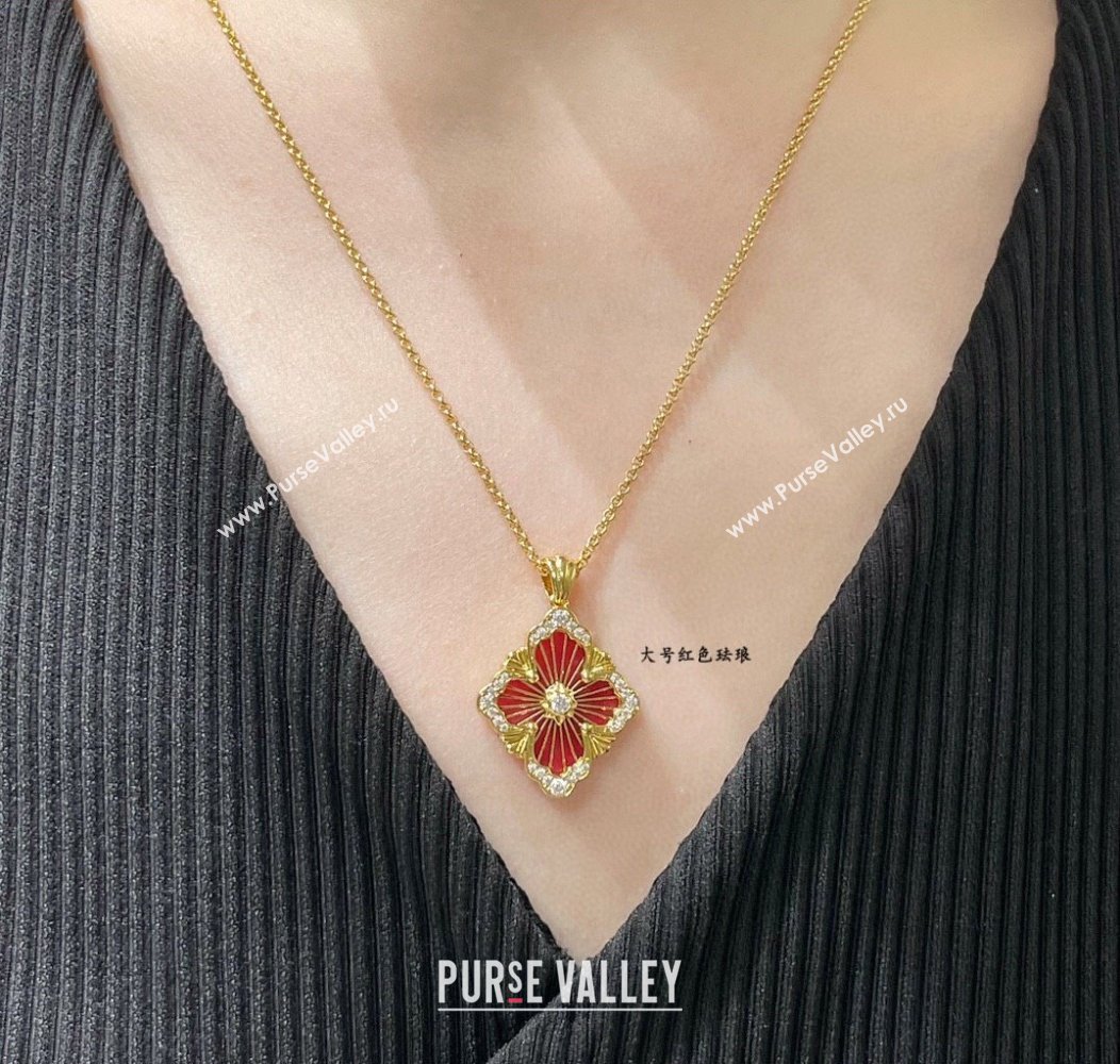 Buccellati Opera Tulle Large Pendant Necklace Red 2025 B091706 (YF-250917088)