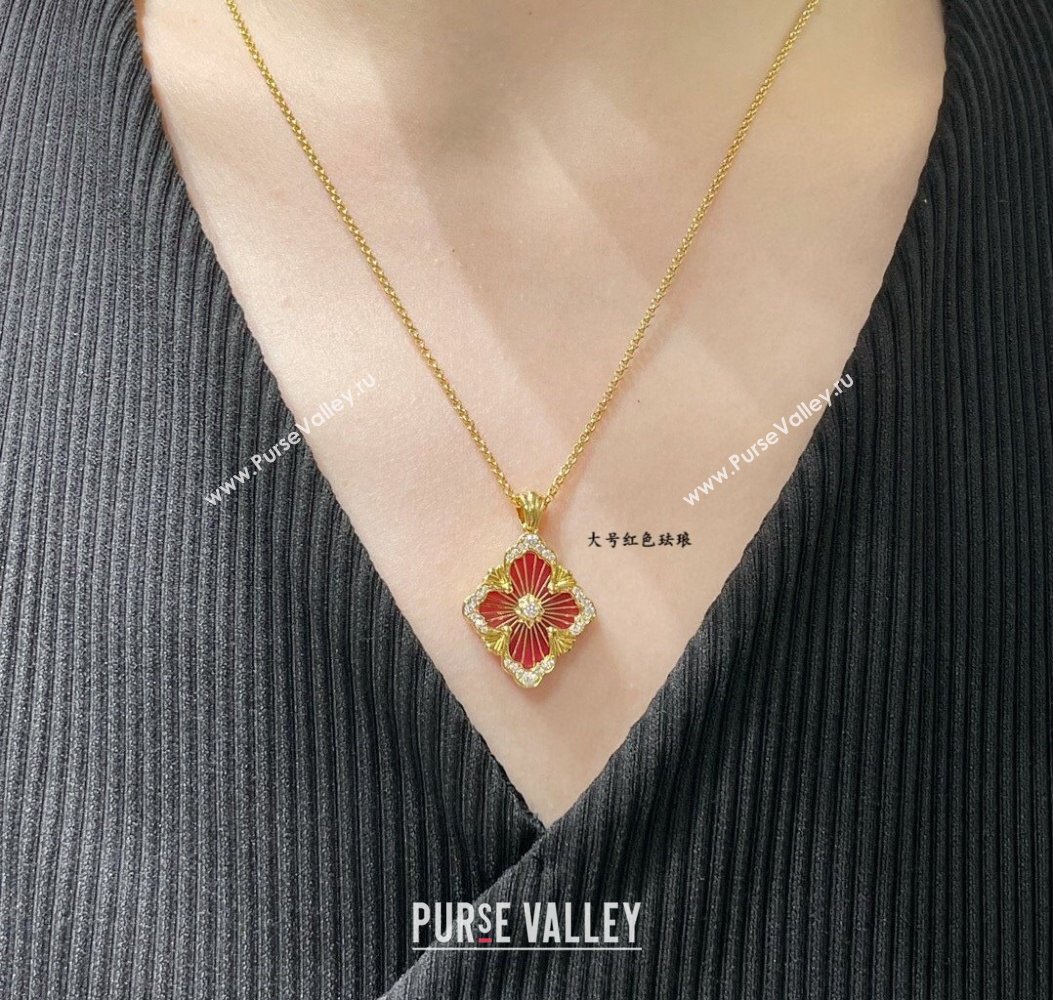 Buccellati Opera Tulle Large Pendant Necklace Red 2025 B091706 (YF-250917088)