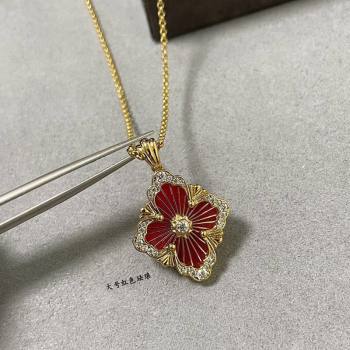 Buccellati Opera Tulle Large Pendant Necklace Red 2025 B091706 (YF-250917088)