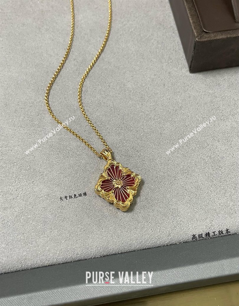 Buccellati Opera Tulle Large Pendant Necklace Red 2025 B091706 (YF-250917088)