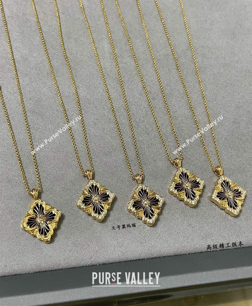 Buccellati Opera Tulle Large Pendant Necklace Black 2025 B091706 (YF-250917090)