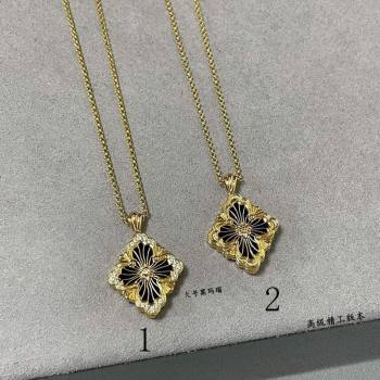 Buccellati Opera Tulle Large Pendant Necklace Black 2025 B091706 (YF-250917090)