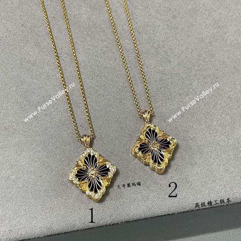 Buccellati Opera Tulle Large Pendant Necklace Black 2025 B091706 (YF-250917090)