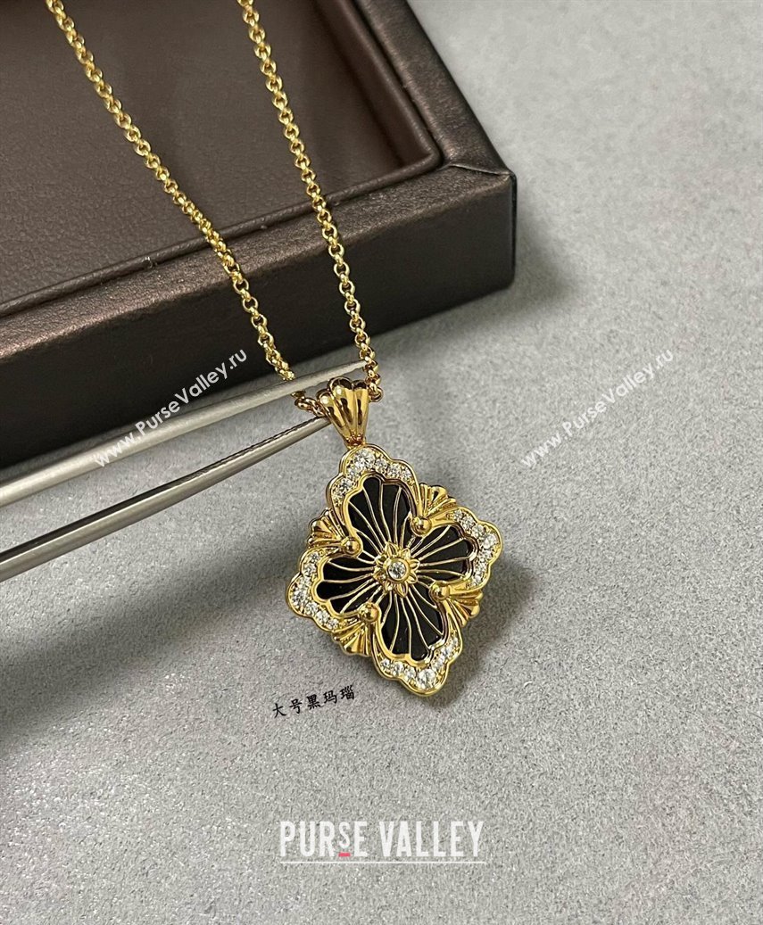 Buccellati Opera Tulle Large Pendant Necklace Black 2025 B091706 (YF-250917090)