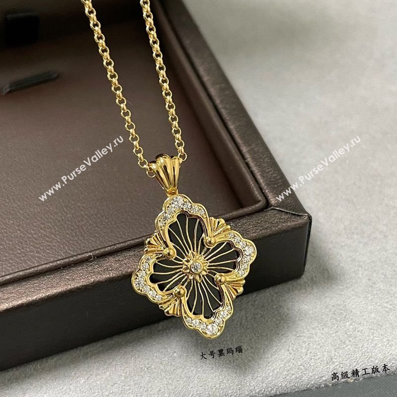 Buccellati Opera Tulle Large Pendant Necklace Black 2025 B091706 (YF-250917090)