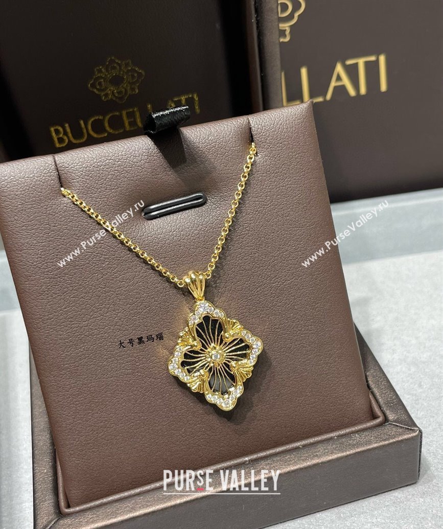 Buccellati Opera Tulle Large Pendant Necklace Black 2025 B091706 (YF-250917090)