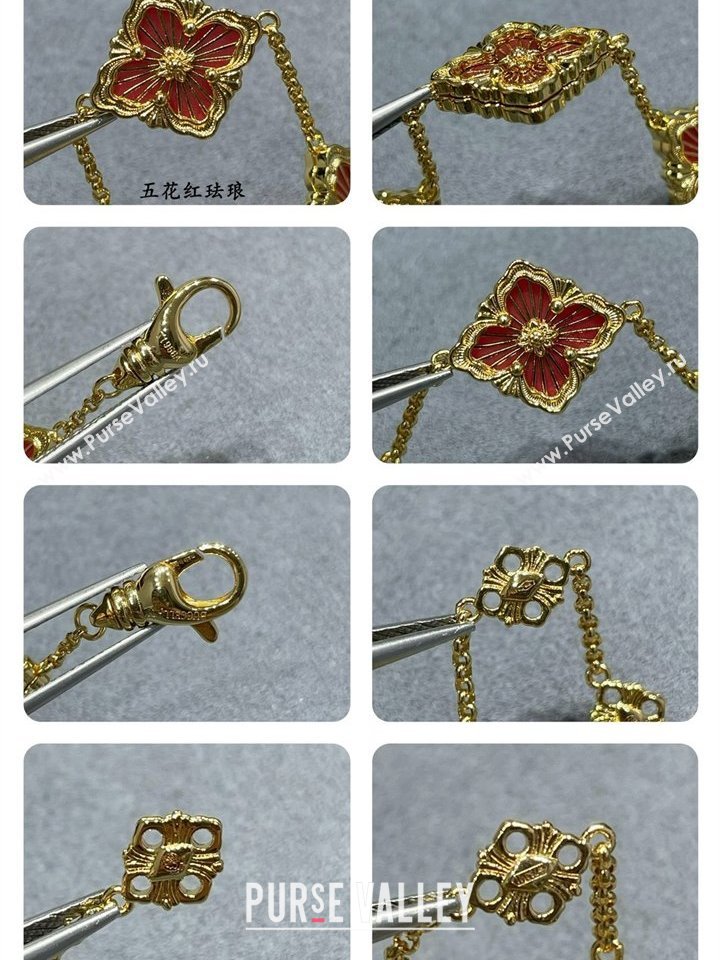 Buccellati Opera Tulle Bracelet 5 Motifs Red 2025 B091704 (YF-250917067)