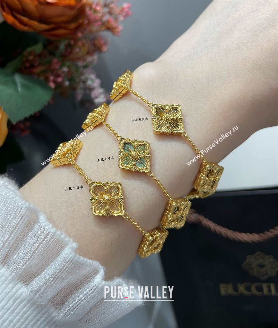 Buccellati Opera Tulle Bracelet 5 Motifs Green 2025 B091703 (YF-250917065)
