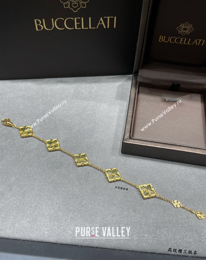 Buccellati Opera Tulle Bracelet 5 Motifs Green 2025 B091704 (YF-250917070)