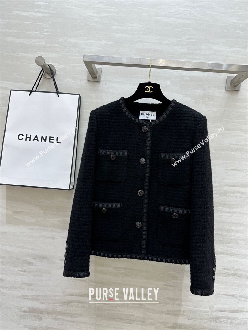 Chanel Tweed Jacket CH92512 Black 2025 (Q-25092512)
