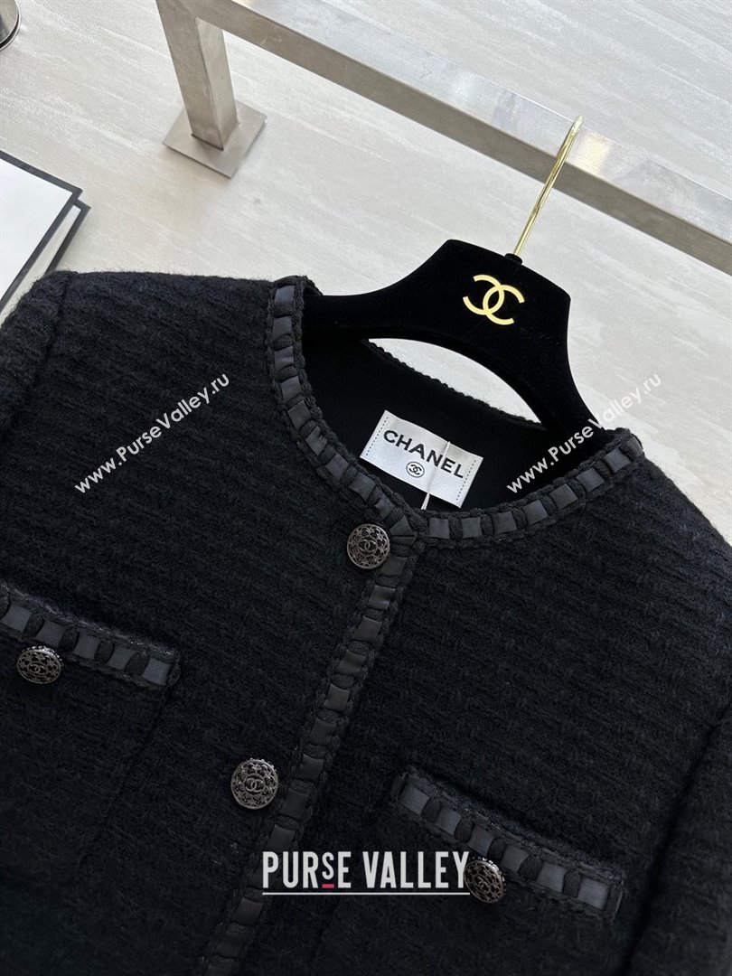 Chanel Tweed Jacket CH92512 Black 2025 (Q-25092512)