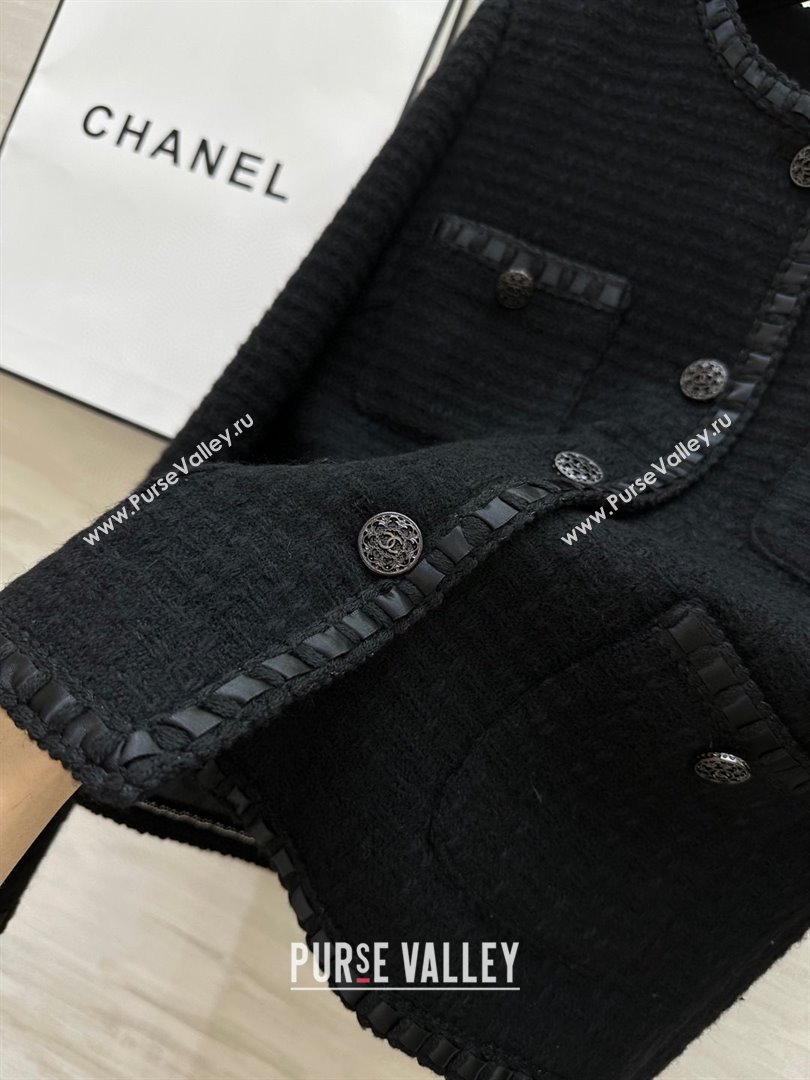 Chanel Tweed Jacket CH92512 Black 2025 (Q-25092512)
