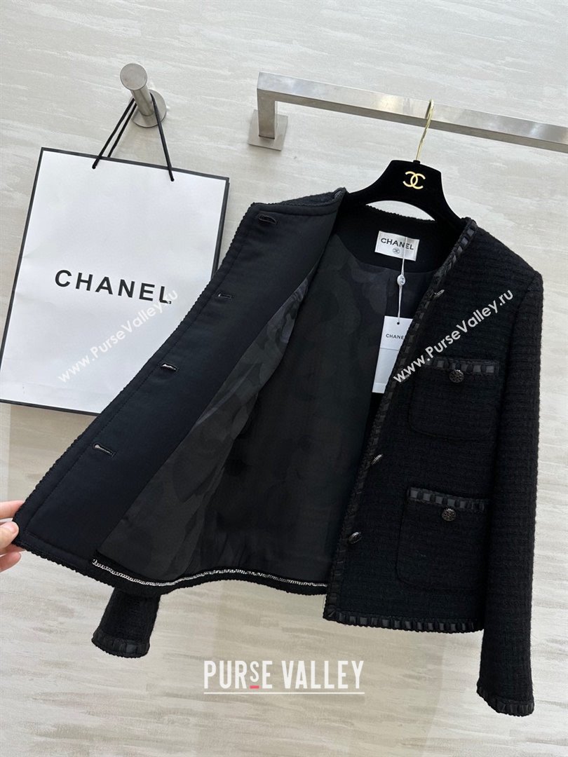 Chanel Tweed Jacket CH92512 Black 2025 (Q-25092512)