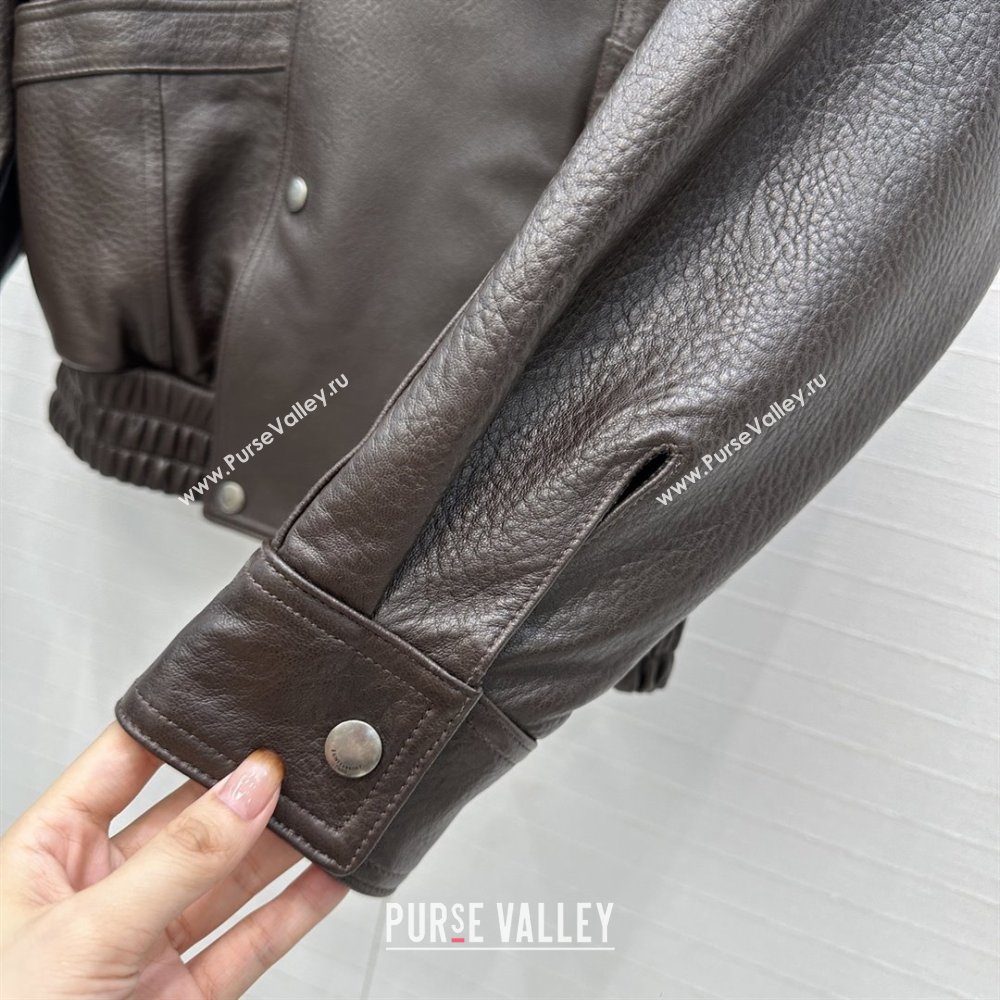 Saint Laurent Sheepskin Jacket SLP92503 Brown 2025 (Q-25092503)