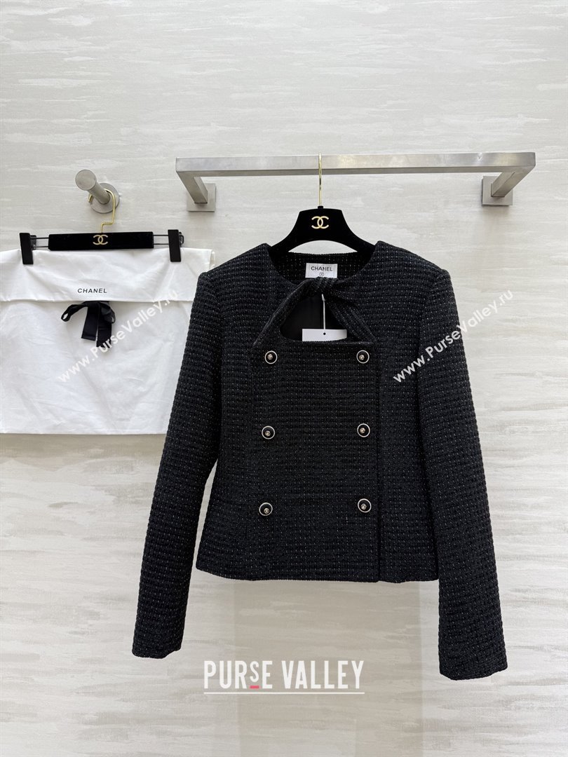 Chanel Tweed Jacket CH92519 Black 2025 (Q-25092519)