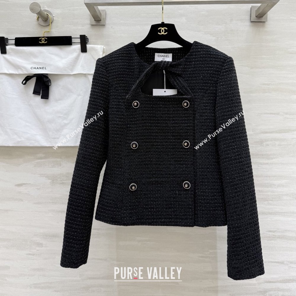 Chanel Tweed Jacket CH92519 Black 2025 (Q-25092519)