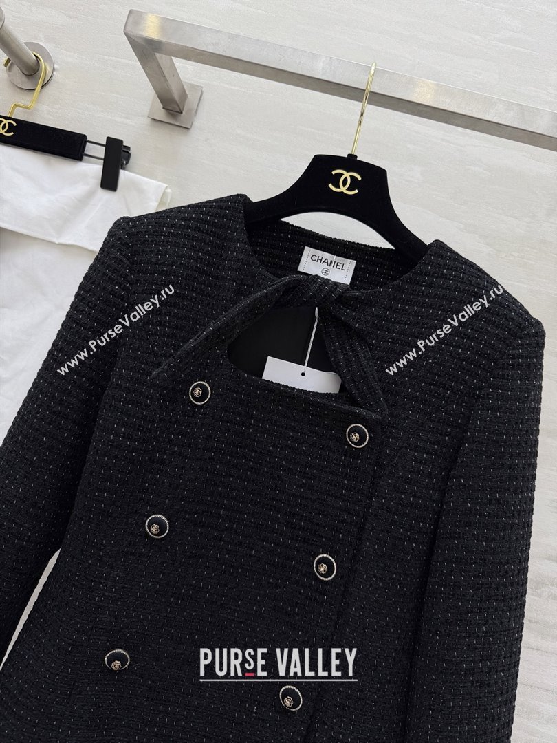 Chanel Tweed Jacket CH92519 Black 2025 (Q-25092519)