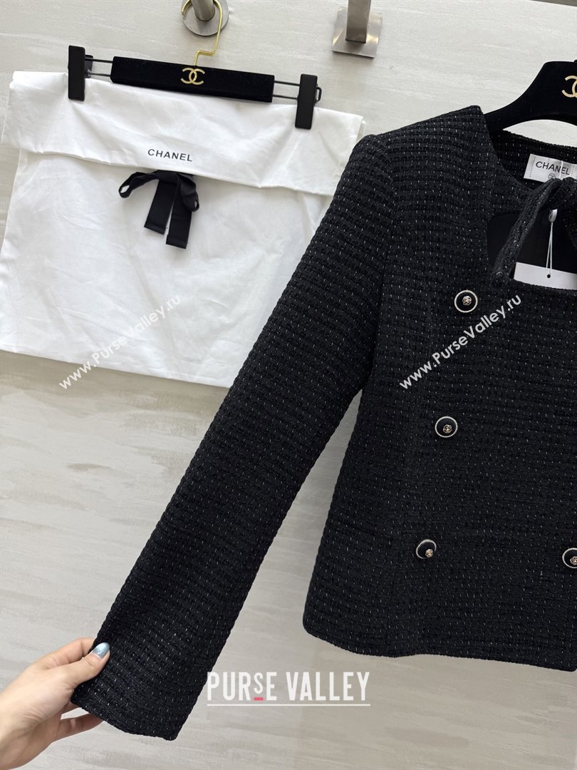 Chanel Tweed Jacket CH92519 Black 2025 (Q-25092519)