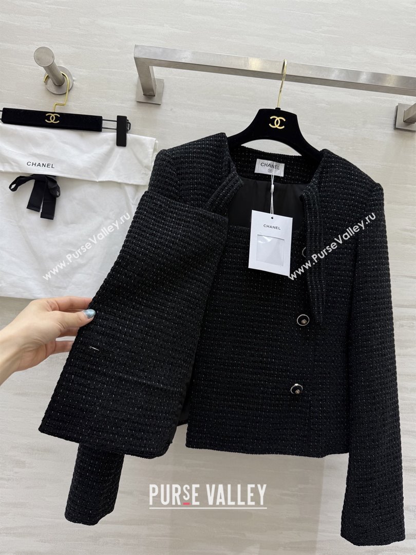 Chanel Tweed Jacket CH92519 Black 2025 (Q-25092519)