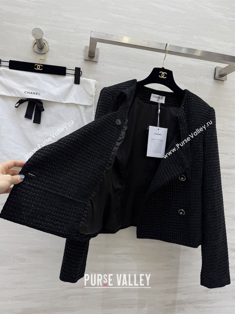 Chanel Tweed Jacket CH92519 Black 2025 (Q-25092519)