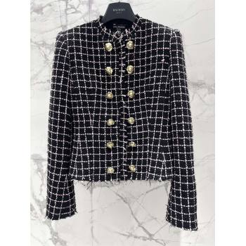 Balmain Tweed Jacket B92523 Black/Pink 2025 (Q-25092523)