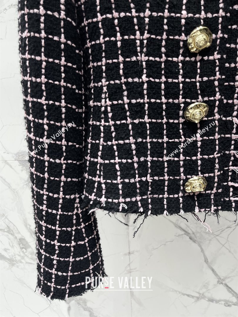 Balmain Tweed Jacket B92523 Black/Pink 2025 (Q-25092523)