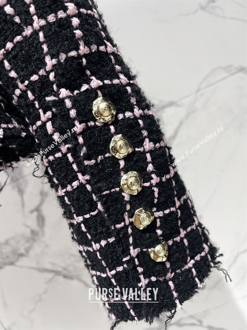 Balmain Tweed Jacket B92523 Black/Pink 2025 (Q-25092523)