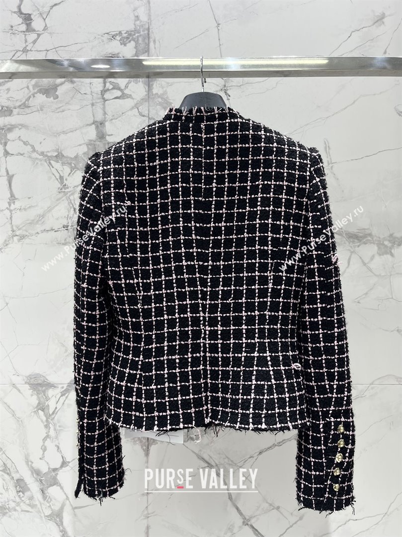 Balmain Tweed Jacket B92523 Black/Pink 2025 (Q-25092523)
