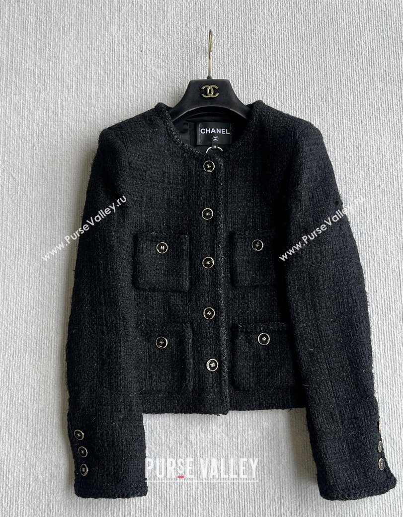 Chanel Tweed Jacket CH91929 Black 2025 (Q-28091929)
