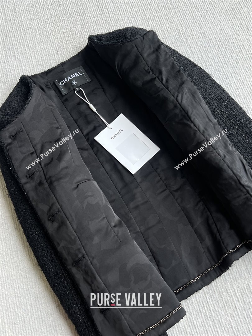 Chanel Tweed Jacket CH91929 Black 2025 (Q-28091929)